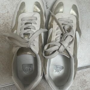 DV by Dolce Vita Gold and Cream Sneakers